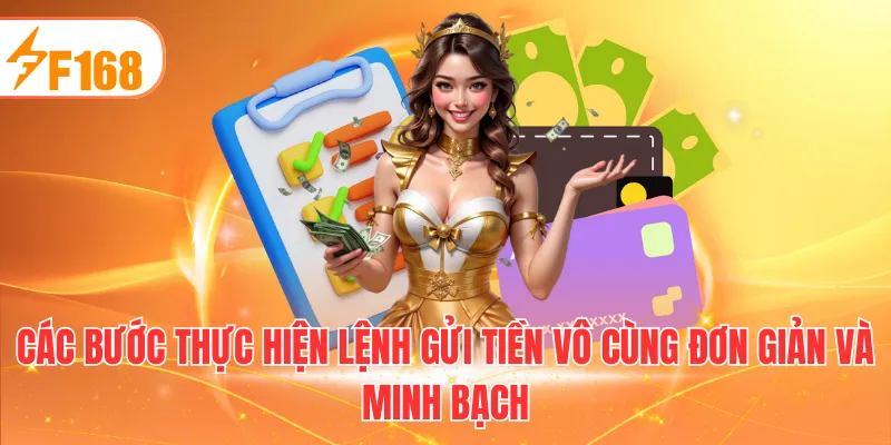 Các bước thực hiện lệnh gửi tiền vô cùng đơn giản và minh bạch
